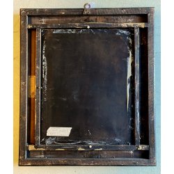ANTICO QUADRO DIPINTO OLIO RITRATTO MUSICO PIFFERO CORNICE INTAGLIATA EBANO ORO