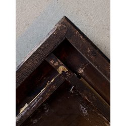 ANTICO QUADRO DIPINTO OLIO RITRATTO MUSICO PIFFERO CORNICE INTAGLIATA EBANO ORO