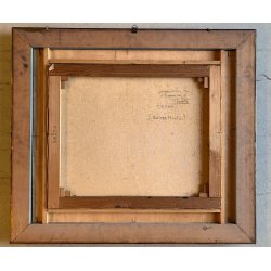 QUADRO DIPINTO OLIO Savoini C.  NATURA MORTA PANNOCCHIE CIPOLLE PAIOLI RAME '900