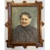 ANTICO DIPINTO olio RITRATTO ANZIANA A. Ruffola (?)  REALISMO CORNICE DECO' 1925