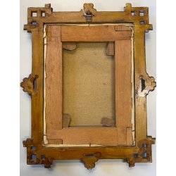 ANTICO DIPINTO olio RITRATTO ANZIANA A. Ruffola (?)  REALISMO CORNICE DECO' 1925