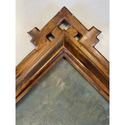 ANTICO DIPINTO olio RITRATTO ANZIANA A. Ruffola (?)  REALISMO CORNICE DECO' 1925