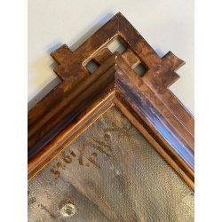 ANTICO DIPINTO olio RITRATTO ANZIANA A. Ruffola (?)  REALISMO CORNICE DECO' 1925