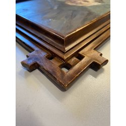 ANTICO DIPINTO olio RITRATTO ANZIANA A. Ruffola (?)  REALISMO CORNICE DECO' 1925