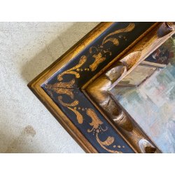 ANTICO DIPINTO Franz Ricciardi PAESAGGIO VEDUTA CANALE Venezia GONDOLA '900