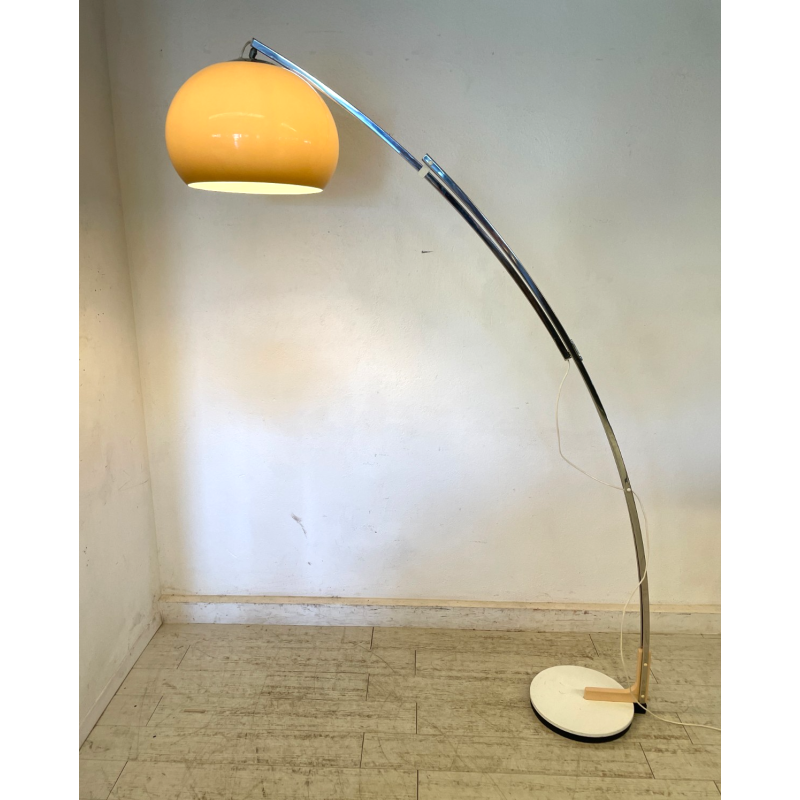 LAMPADA da TERRA ARCO GOFFREDO REGGIANI anni 70 DESIGN Space Age CROMATA fumè