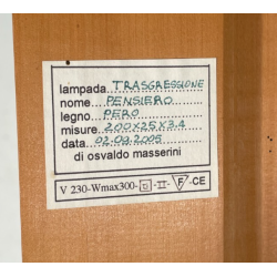 LAMPADA DA TERRA OSVALDO MASSERINI "PENSIERO" DESIGN ANNI 2005 LEGNO PERO 202 CM
