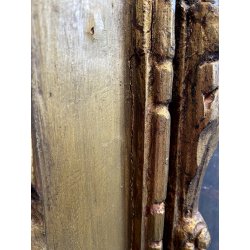 ANTICO DIPINTO OLIO PAESAGGIO MONTANO SCORCIO VICOLO PAESE CASCINE CORNICE '900