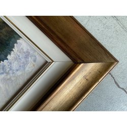 QUADRO DIPINTO OLIO Gianni Alloisi Il Monte Rosa da Macugnaga PAESAGGIO MONTAGNA