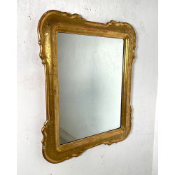 ANTICA SPECCHIERA VASSOIO CORNICE DORATA 1800 SPECCHIO LEGNO FOGLIA ORO DECORO