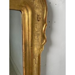 ANTICA SPECCHIERA VASSOIO CORNICE DORATA 1800 SPECCHIO LEGNO FOGLIA ORO DECORO