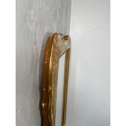 ANTICA SPECCHIERA VASSOIO CORNICE DORATA 1800 SPECCHIO LEGNO FOGLIA ORO DECORO
