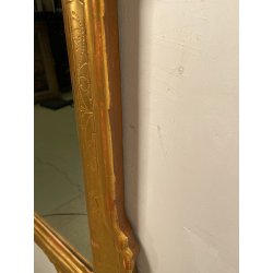 ANTICA SPECCHIERA VASSOIO CORNICE DORATA 1800 SPECCHIO LEGNO FOGLIA ORO DECORO