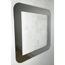 CORNICE VINTAGE METALLO CROMATO ANNI 70 DESIGN 80 X 80 CM SPECCHIO QUADRO STAMPA