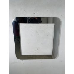 CORNICE VINTAGE METALLO CROMATO ANNI 70 DESIGN 80 X 80 CM SPECCHIO QUADRO STAMPA