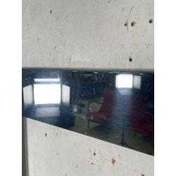 CORNICE VINTAGE METALLO CROMATO ANNI 70 DESIGN 80 X 80 CM SPECCHIO QUADRO STAMPA