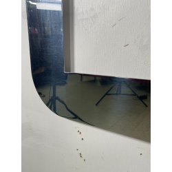 CORNICE VINTAGE METALLO CROMATO ANNI 70 DESIGN 80 X 80 CM SPECCHIO QUADRO STAMPA