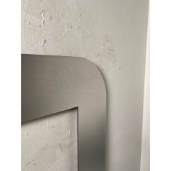 CORNICE VINTAGE METALLO CROMATO ANNI 70 DESIGN 80 X 80 CM SPECCHIO QUADRO STAMPA