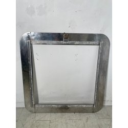 CORNICE VINTAGE METALLO CROMATO ANNI 70 DESIGN 80 X 80 CM SPECCHIO QUADRO STAMPA