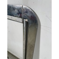 CORNICE VINTAGE METALLO CROMATO ANNI 70 DESIGN 80 X 80 CM SPECCHIO QUADRO STAMPA