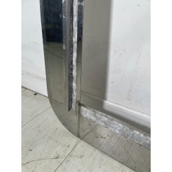 CORNICE VINTAGE METALLO CROMATO ANNI 70 DESIGN 80 X 80 CM SPECCHIO QUADRO STAMPA