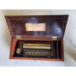 ANTICO CARILLON Ducommun Girod SWISS SCATOLA MUSICALE LEGNO INTARSIATO 1840 c.a.