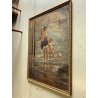 ANTICO DIPINTO olio Aprea Giuseppe SCENA MADRE BAMBINI GIOCHI MARE SPIAGGIA '900