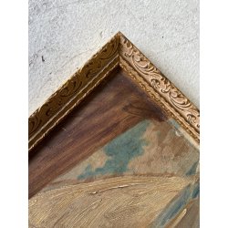 ANTICO DIPINTO olio Aprea Giuseppe SCENA MADRE BAMBINI GIOCHI MARE SPIAGGIA '900