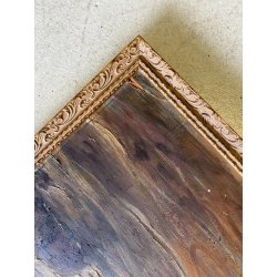 ANTICO DIPINTO olio Aprea Giuseppe SCENA MADRE BAMBINI GIOCHI MARE SPIAGGIA '900