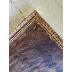 ANTICO DIPINTO olio Aprea Giuseppe SCENA MADRE BAMBINI GIOCHI MARE SPIAGGIA '900