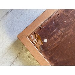 ANTICO DIPINTO olio Aprea Giuseppe SCENA MADRE BAMBINI GIOCHI MARE SPIAGGIA '900