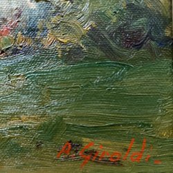 QUADRO DIPINTO OLIO Artino Giroldi PAESAGGIO LACUSTRE SELVA LAGO MAGGIORE '900