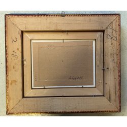 QUADRO DIPINTO OLIO Artino Giroldi PAESAGGIO LACUSTRE SELVA LAGO MAGGIORE '900