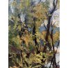 QUADRO DIPINTO OLIO Artino Giroldi PAESAGGIO LACUSTRE SELVA LAGO MAGGIORE '900