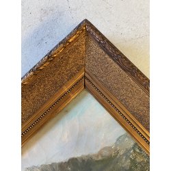 ANTICO DIPINTO OLIO TELA FIRMATO A. Martignoni PAESAGGIO LACUSTRE MONTAGNE '900