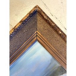 ANTICO DIPINTO OLIO TELA FIRMATO A. Martignoni PAESAGGIO LACUSTRE MONTAGNE '900