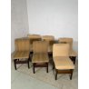 6 SEDIE VINTAGE CHELSEA VITTORIO INTROINI SAPORITI ANNI 60 LEGNO STOFFA BEIGE
