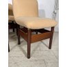6 SEDIE VINTAGE CHELSEA VITTORIO INTROINI SAPORITI ANNI 60 LEGNO STOFFA BEIGE