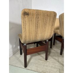 6 SEDIE VINTAGE CHELSEA VITTORIO INTROINI SAPORITI ANNI 60 LEGNO STOFFA BEIGE