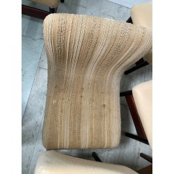 6 SEDIE VINTAGE CHELSEA VITTORIO INTROINI SAPORITI ANNI 60 LEGNO STOFFA BEIGE