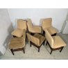 6 SEDIE VINTAGE CHELSEA VITTORIO INTROINI SAPORITI ANNI 60 LEGNO STOFFA BEIGE