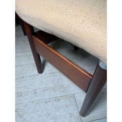 6 SEDIE VINTAGE CHELSEA VITTORIO INTROINI SAPORITI ANNI 60 LEGNO STOFFA BEIGE