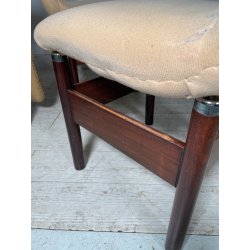 6 SEDIE VINTAGE CHELSEA VITTORIO INTROINI SAPORITI ANNI 60 LEGNO STOFFA BEIGE