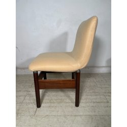 6 SEDIE VINTAGE CHELSEA VITTORIO INTROINI SAPORITI ANNI 60 LEGNO STOFFA BEIGE