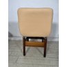 6 SEDIE VINTAGE CHELSEA VITTORIO INTROINI SAPORITI ANNI 60 LEGNO STOFFA BEIGE