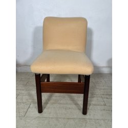 6 SEDIE VINTAGE CHELSEA VITTORIO INTROINI SAPORITI ANNI 60 LEGNO STOFFA BEIGE