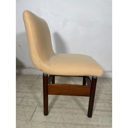 6 SEDIE VINTAGE CHELSEA VITTORIO INTROINI SAPORITI ANNI 60 LEGNO STOFFA BEIGE