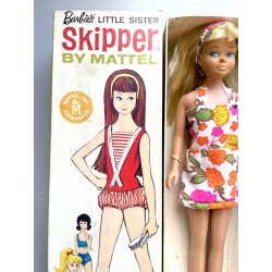 rara BARBIE SKIPPER con SCATOLA by MATTEL 1963 BIONDA little sister 0950 JAPAN