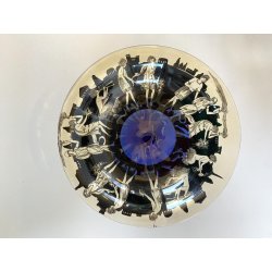 RARO SET 6 COPPE VETRO MURANO Vedar Milano DECORO NEOCLASSICO ANNI '30 ø12,5cm