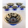 RARO SET 6 COPPE VETRO MURANO Vedar Milano DECORO NEOCLASSICO ANNI '30 ø12,5cm